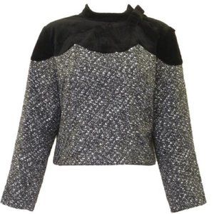 🖤LARA LEI🖤 SCALLOP VELVET TOP W/EXPOSED ZIPPER🖤
